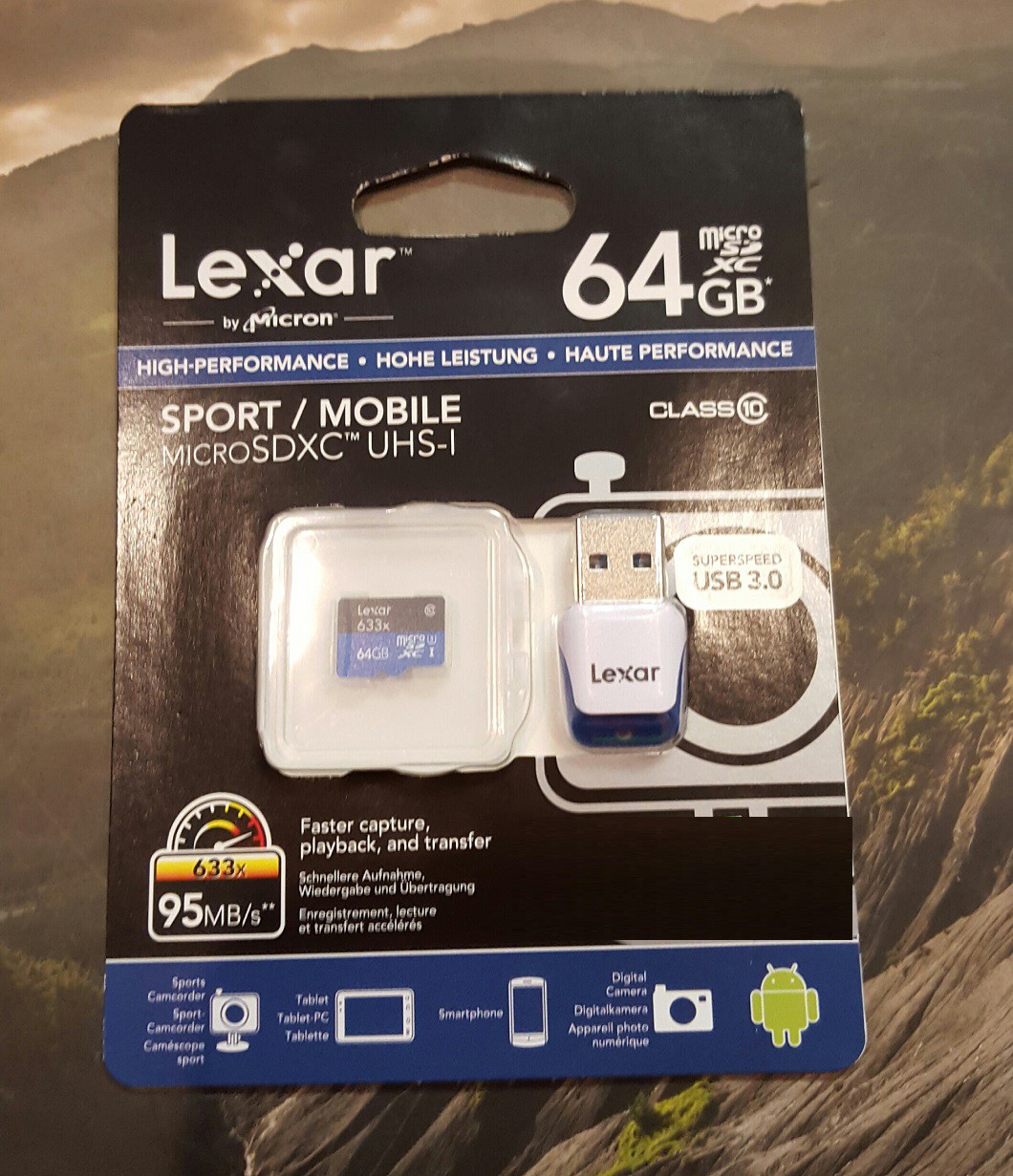 Lexar Carte Micro-sdxc 64 Go 633x Avec Adaptateur / Lecteur De